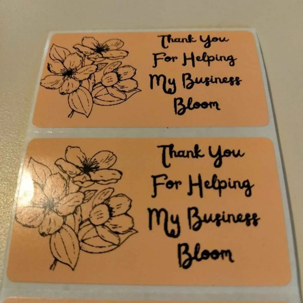 💙100 Thank You Bloom- Shipping Labels Thermal Packaging Stickers 2.25